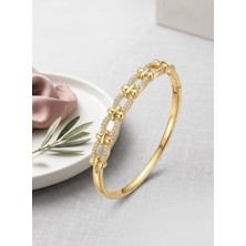 Yakamoz Home Parıltılı Paslanmaz Çelik Gold Bilezik