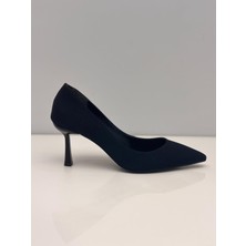 Feles Kadın Siyah Nubuk Sade Şık ve Zarif Stiletto Ince Topuklu – 7 cm Topuk - Podeia Estilo