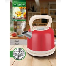 PremiumPort Paslanmaz Çelik Retro Su Isıtıcı Kettle 2.2 Litre, Şık ve Dayanıklı Tasarım