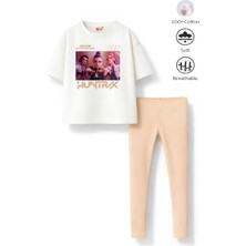 Belya Kids Wear Kız Çocuk Tam Kalıp Üst Oversize Alt Taytlı Hun Tasarım3 Alt Üst Takım