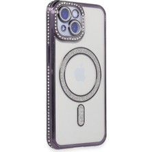 Pileli Store Pilelistore   iPhone 14 Kılıf Joke Simli Magneticsafe Kılıf - Derin Mor