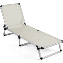 Missidea Pupo Alüminyum Katlanır ve Taşınır Şezlong Latte