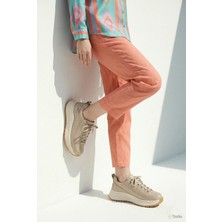 Mammamia Kadın Yumuşak Hakiki Deri Ortopedik Ultra Hafif Kalın Taban Spor Tarz Ayakkabı M27YA/3905