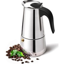 PremiumPort Paslanmaz Çelik 6 Cup Moka Pot Espresso Fincan Takımı