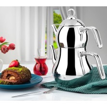 PremiumPort Büyük Metal Çaydanlık, 3,85 Litre, Şahmeran Tasarımı, Dayanıklı ve Şık