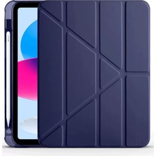 Cash Dukkan Newface Apple iPad 2022 10.9 (10.nesil) Kılıf Kalemlikli Mars Tablet Kılıfı - Lacivert