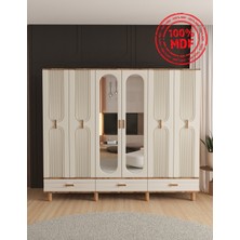 T&B Venüs 6 Kapaklı Çekmeceli Gardırop - Tamamı Mdf