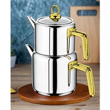 PremiumPort Şık Aile Boy Çaydanlık 1,25L/2L, Dayanıklı ve Zarif Tasarım