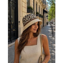 Aydın Şapkacınız Kadın Leopar Desenli Bucket Şapka | Kova Model Şık & Modern Tasarım (58-60 CM)