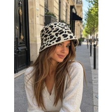 Aydın Şapkacınız Kadın Leopar Desenli Bucket Şapka | Kova Model Şık & Modern Tasarım (58-60 CM)