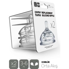 Markaon Üreticiniz Comotomo Silikon 2'li Biberon Emziği Orta Akış 3-6 Ay YN1348