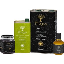 Villa Turqan Soğuk Sıkım Natürel Sızma Zeytinyağı -3 Lt Memecik,1 Lt Gemlik-Ayvalık-Memecik, 250 ml Fesleğen Aromalı, 400 gr Zeytin