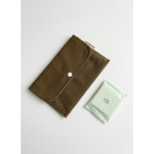 Sumicorn Design Keten Yıkanabilir Çıtçıt Detaylı Ped Çantası, Mini Cüzdan,kartlık,çanta Içi Düzenleyici