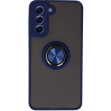 Mir Kitap Newface Samsung Galaxy S21 Fe Kılıf Montreal Yüzüklü Silikon Kapak - Lacivert