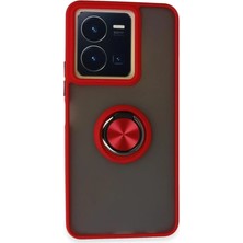 Mir Kitap Newface Vivo Y36 Kılıf Montreal Yüzüklü Silikon Kapak - Kırmızı