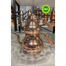 PremiumPort Vintage Bakır Çaydanlık, Çekiş Dövme ve Klasik Kuşaklı Tasarım