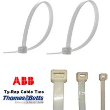 Gutsy Plastik Cırt Kelepçe 92 cm x 9 mm (100 Adet) Kablo Bağı - Beyaz Kablo Klipsi (Ty-Rap Thomas & Betts) (Made In U.s.a.)