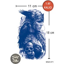 Trakya Tattoo 1 Ay Kalıcı Dövme Valkyrie Viking Kadın Geçici Dövme