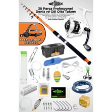Fishack 30 Parça Deniz ve Göl Profesyonel Olta Takımı Seti - 330CM Kamış 100-300GR / 50'lik Makine - Ful Set