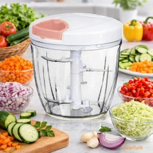 Abnturk Büyük Boy 5 Bıçaklı Sebze Doğrayıcı Ipli Rondo Hızlı ve Pratik Kullanım