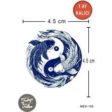 Trakya Tattoo 1 Ay Kalıcı Dövme Minimal Yin-Yang Koi Balığı Geçici Dövme