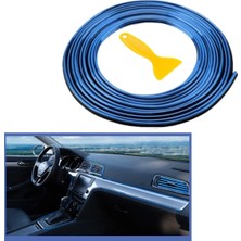 Emt Pazarlama Buffer® Mavi Araba Ototrim Dekorasyon Şeridi Kauçuk Elastik Kolay Kurulum 5 Metre Şerit Bant