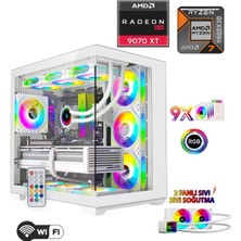 Apphirex Prime W37 Ryzen 7 9800X3D 32GB Ddr5 6000MHZ Ram 1TB+960GB SSD RX9070XT 16GB 240MM Sıvı Soğutmalı Beyaz Masaüstü Oyuncu Bilgisayarı