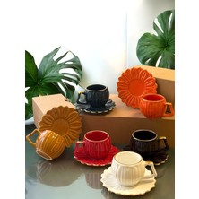 Yumuk Shop Daisy 6 Kişilik Renkli Kahve Fincanı Takımı 90 ml