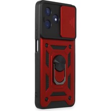 Decostyle Newface Realme C53 Kılıf Pars Lens Yüzüklü Silikon - Kırmızı