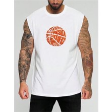 Punix Punıx Büyük Beden Motto Yazılı Basketbol Topu Baskılı Ter Tutmayan  Erkek Yazlık Kolsuz Battal T-Shırt
