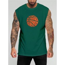 Punix Punıx Büyük Beden Motto Yazılı Basketbol Topu Baskılı Ter Tutmayan  Erkek Yazlık Kolsuz Battal T-Shırt