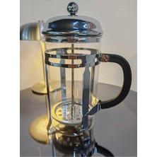 PremiumPort Cam French Press, 1000 Ml, Metal Renk, Bitki ve Kahve Demleme Aracı