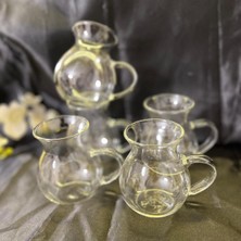 PremiumPort 6'lı Ala Borosilikat Cam Çay Bardağı 220ML Seti