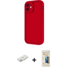 İlk El Grup Ieg™ iPhone 11 Kılıf Yankı Yansıma Özel Seri - Siyah 6d Mat Seramik Hayalet Nano Ekran Koruyucu + Pembe Renkli Kamera Lens Koruma Cam