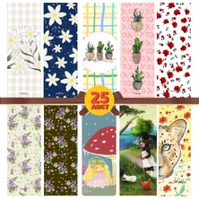 Fatofotofan 25 Adet Karışık Desenli Kitap Ayracı Seti | Çiçek & Sanatsal Koleksiyon