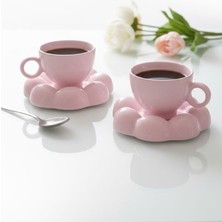 Yumuk Shop Puffyl 2 Kişilik 4 Parça Double Kahve Fincan Takımı 120 ml