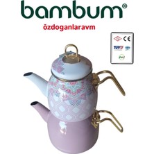 PremiumPort Şık Penbe Beyaz Çaydanlık Takımı ile Keyifli Çay Zamanları