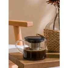 PremiumPort Karışık Kapaklı Cam Demlik 600 Ml, Şık ve Kullanışlı Tasarım