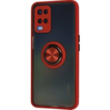 Decostyle Newface Oppo A54 4g Kılıf Montreal Yüzüklü Silikon Kapak - Kırmızı