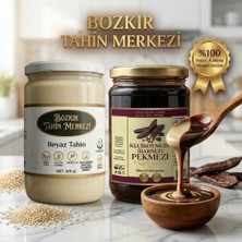 Hakbur Bozkır Yöresel Bozkır Tahin Merkezi Doğal Beyaz Tahin 600GR- Keçiboynuzu Köy Pekmezi 800GR (Katkısız&doğal)