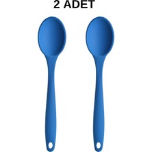 PudraLuna 2 Adet Büyük Boy Komple Silikon Kaşık 27 cm Yanmaz Yapışmaz Kaşık