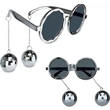 Markaon Üreticiniz Disko Toplu Küpeli Parti Gözlüğü Gümüş Renk YN1348