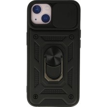 Ulu Pazarlama Apple Iphone 13 Kılıf Pars Lens Yüzüklü Silikon - Siyah