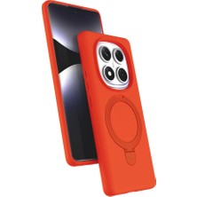 Cotton Soft Xiaomi Redmi Note 14 Pro 5g Regal Magsafe Standlı Kapak - Turuncu