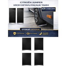 Otokap Universal Citroen Jumper Ön ve Arka Siyah Takım Paçalık Krom Detaylı 4 Lü Set