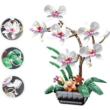 Markaon Üreticiniz JK29012 Jaki Beyaz Orkide Saksıda 581 Parça Block Oyuncak YN1348