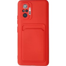 Senka Newface Redmi Note 10 Pro Kılıf Kelvin Kartvizitli Silikon - Kırmızı