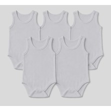 Fındık 5 Li Askılı Beyaz Çıtçıtlı Bebek Body Atlet Zıbın