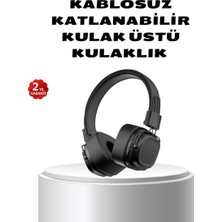 Senka Kablosuz Kulak Üstü Bluetooth Kulaklık Güçlü Bas ve Katlanabilir Tasarım