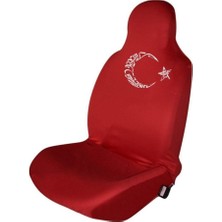 Kırmızı Ay Yıldız Baskılı Penye Oto Koltuk Kılıfı, Şık ve Koruyucu